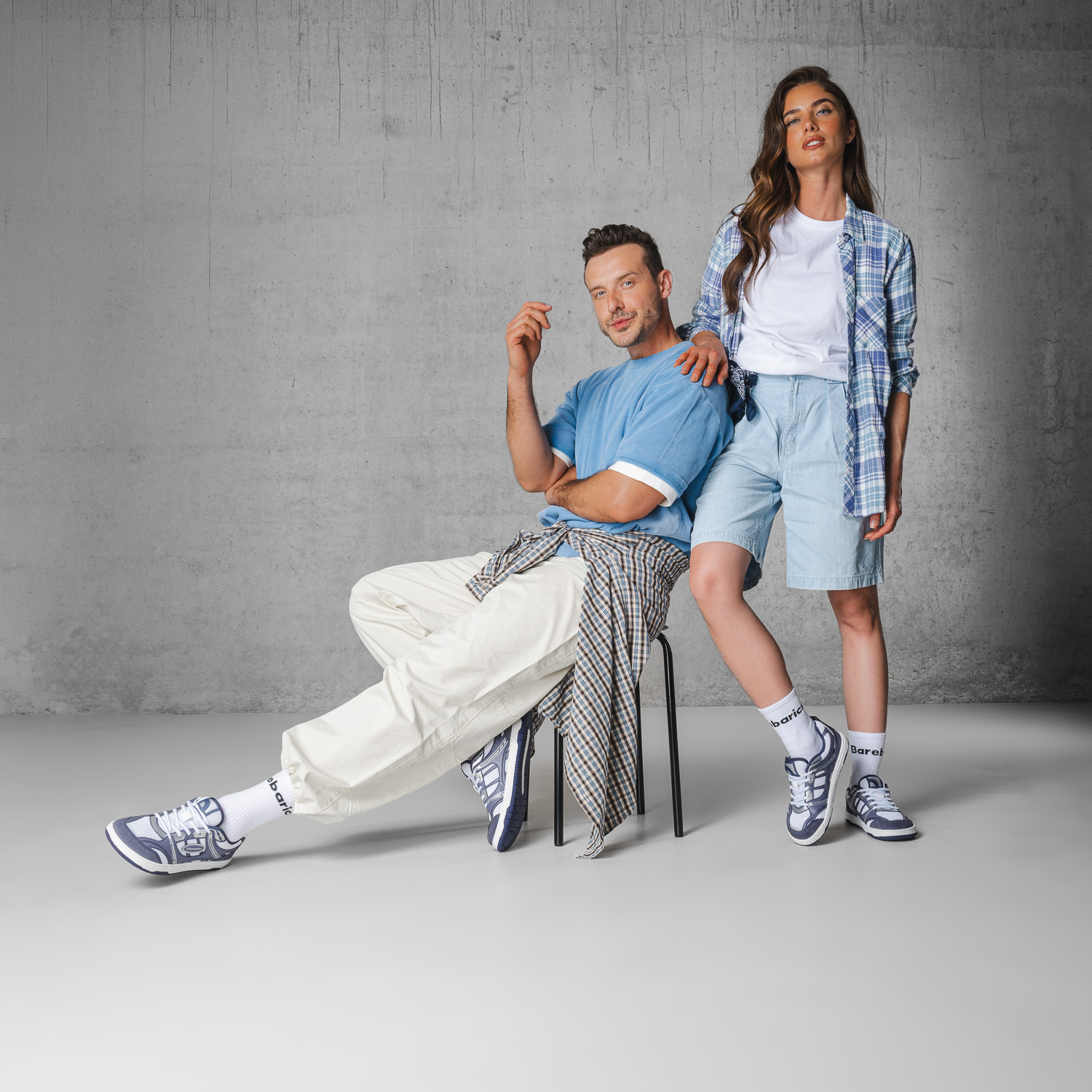 Barefoot tenisky Barebarics Dropsta - Blue & Silver