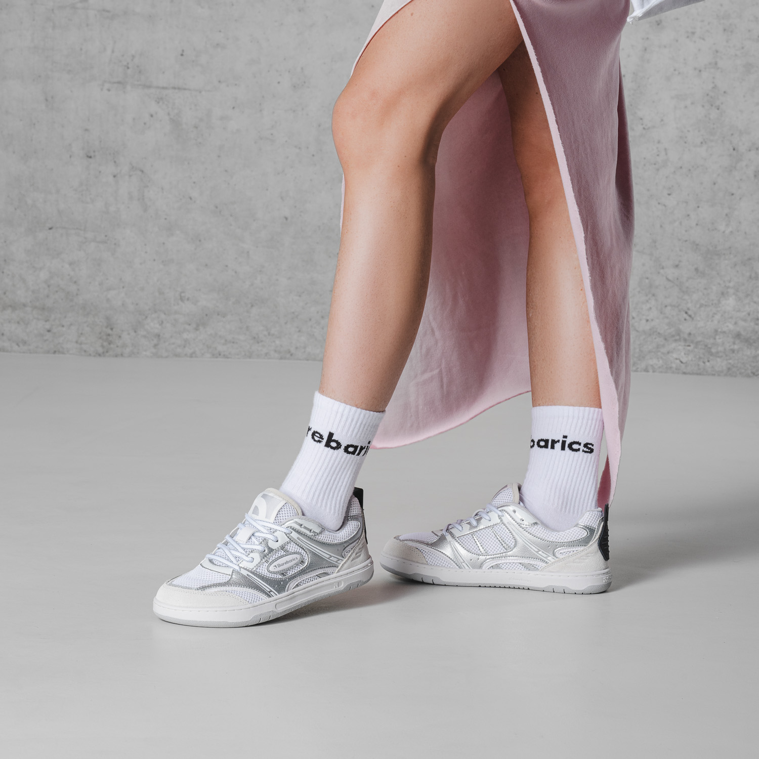 Barefoot tenisky Barebarics Dropsta - Silver & White