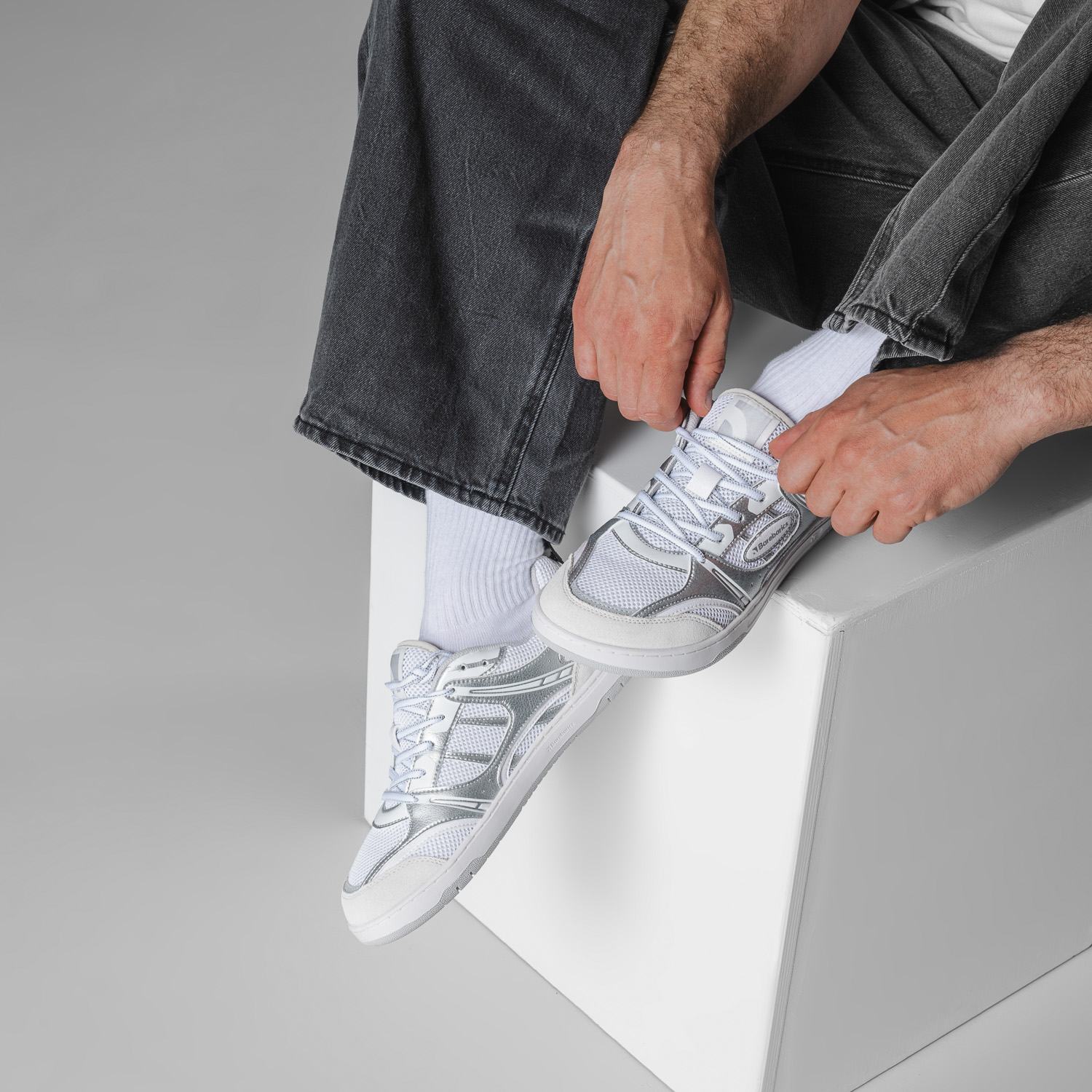 Barefoot tenisky Barebarics Dropsta - Silver & White