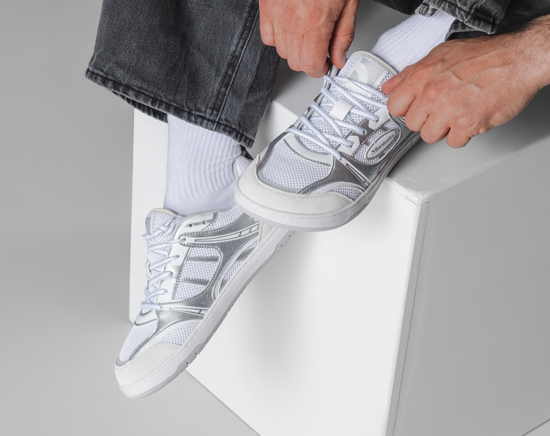 Barefoot tenisky Barebarics Dropsta - Silver & White